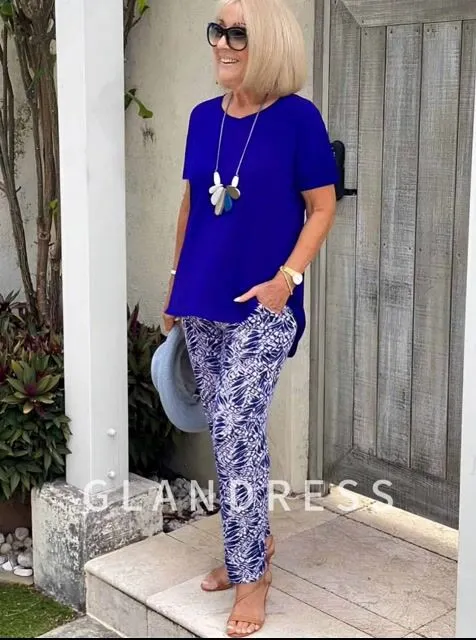 Vacation Two Piece Set Casual Holiday Loose Suit Two Piece Seaside Suit Holiday Clothing Sun Protection Suit