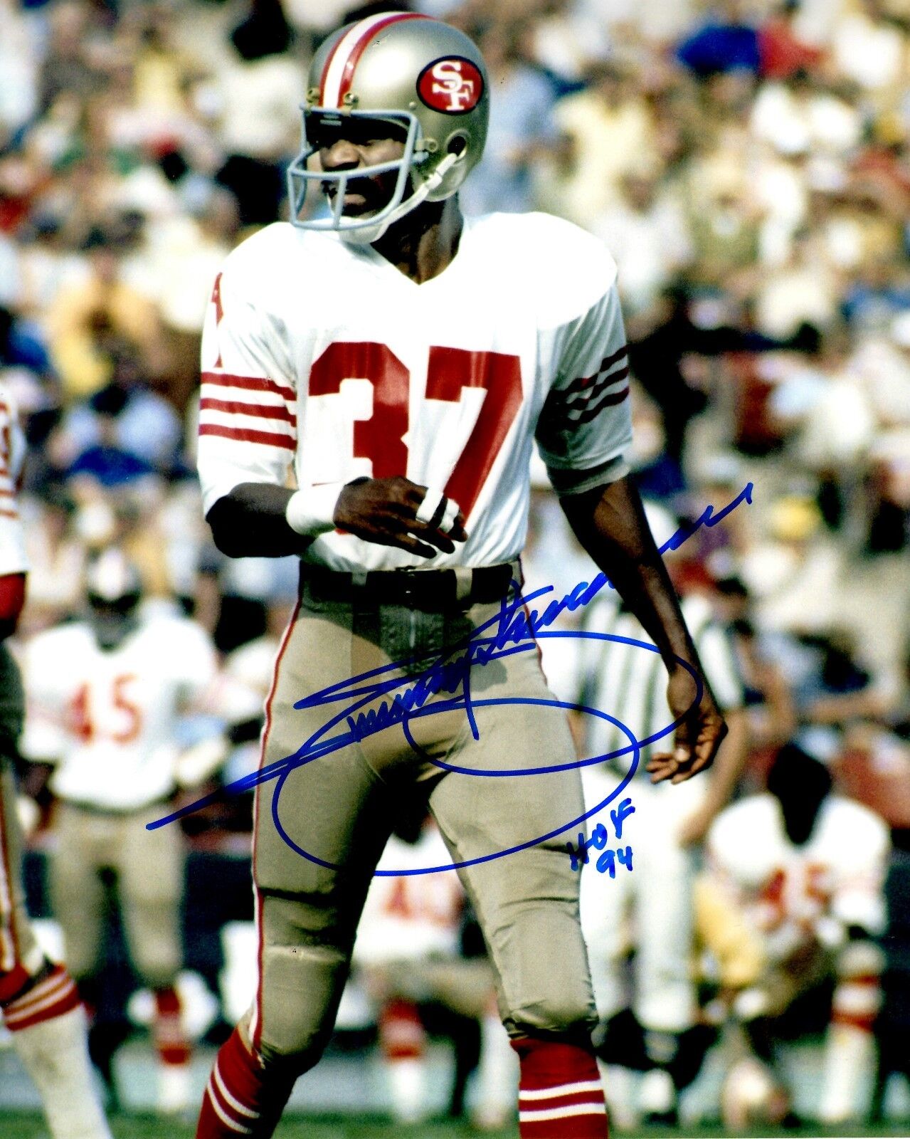 Signed 8x10 JIMMY JOHNSON San Francisco 49ers Autographed Photo Poster painting - w/COA