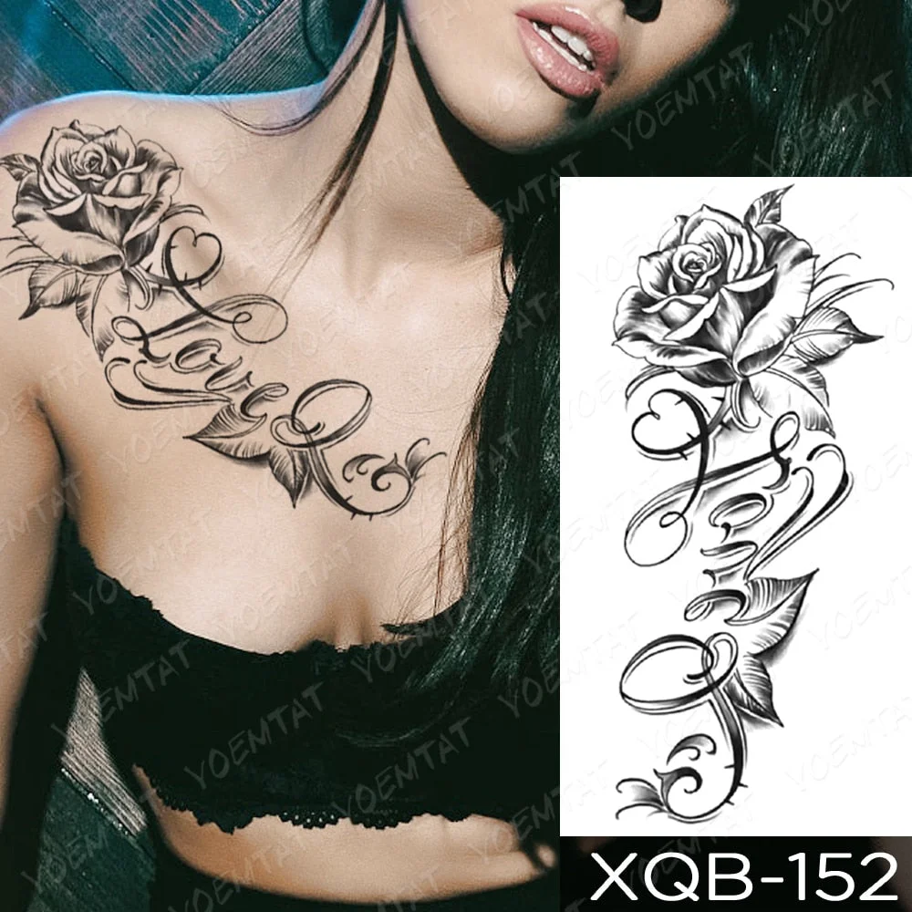 Waterproof Temporary Tattoo Sticker I Love You Flash Tattoos Lip Print Butterfly Flowers Body Art Arm Fake Sleeve Tatoo Women 923