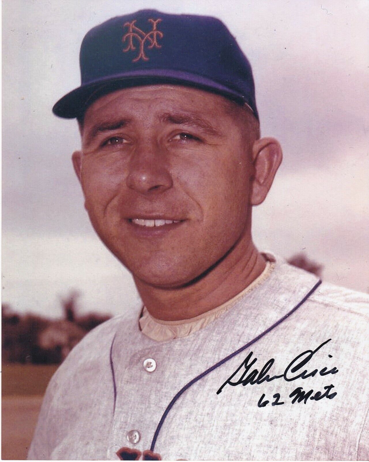 GALEN CISCO NEW YORK METS 1962 ACTION SIGNED 8x10