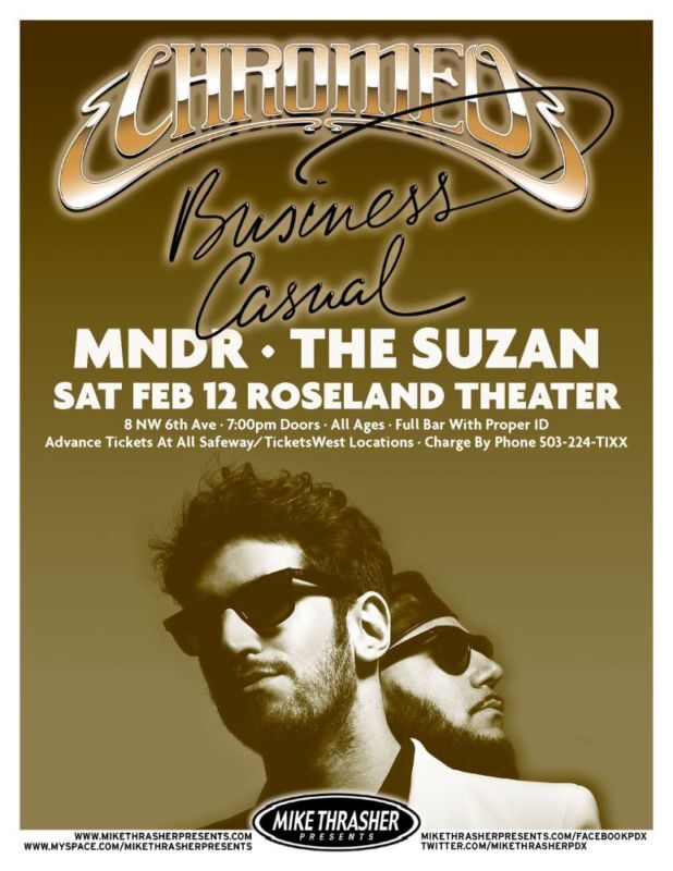 CHROMEO 2011 Gig POSTER Portland Oregon Concert