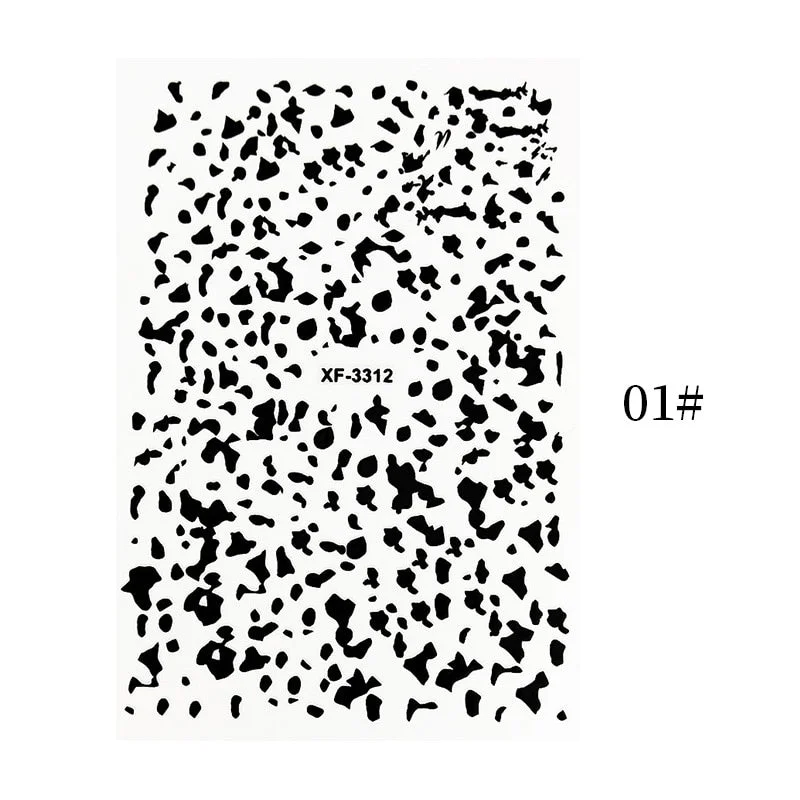 1PC Zebra Serpentine 3D Nail Stickers Fluorescence Green Leopard Prints Sliders Animal Skins Nail Art Decoration For Manicures