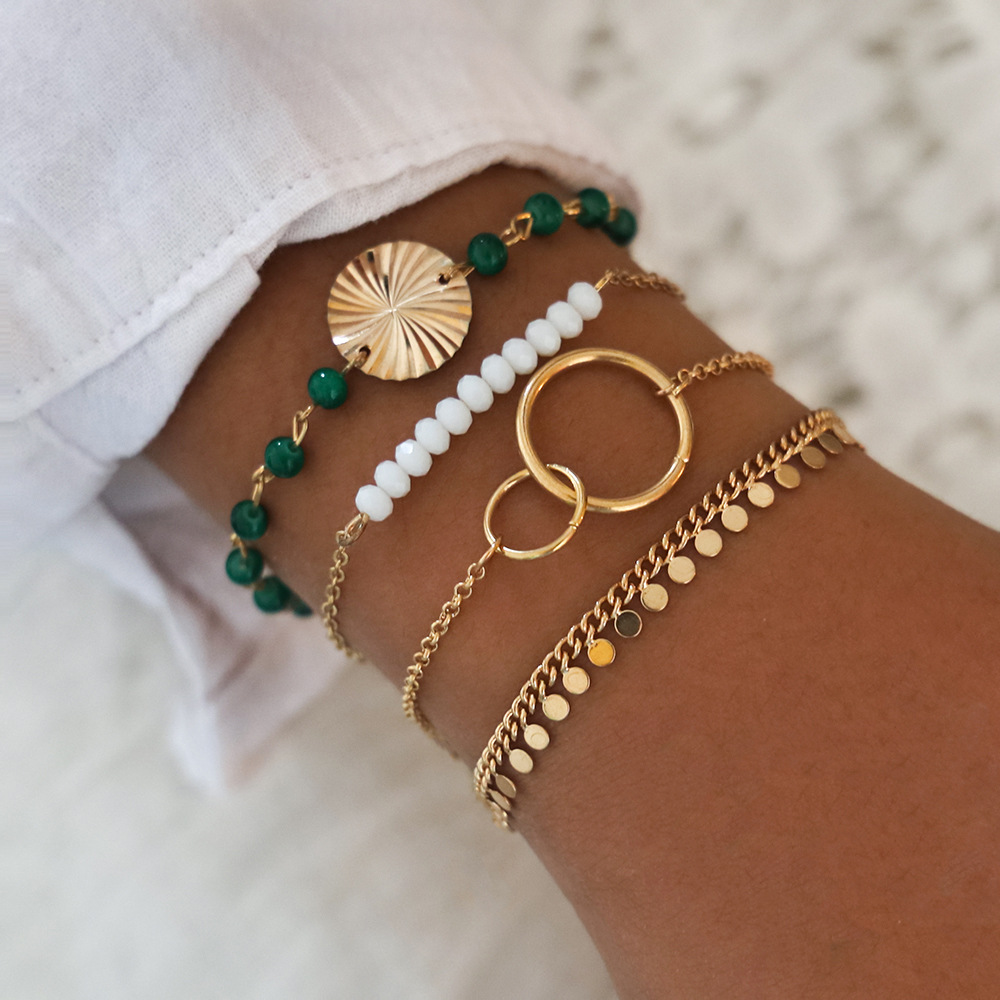 Comstylish 4-piece Simple Beaded Bracelet