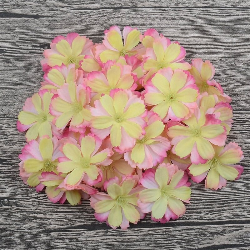 10/100pcs Mini Artificial  Silk Daisy Flower Heads For Wedding Home Decoration Handwork DIY Garland Accessories Fake Flower