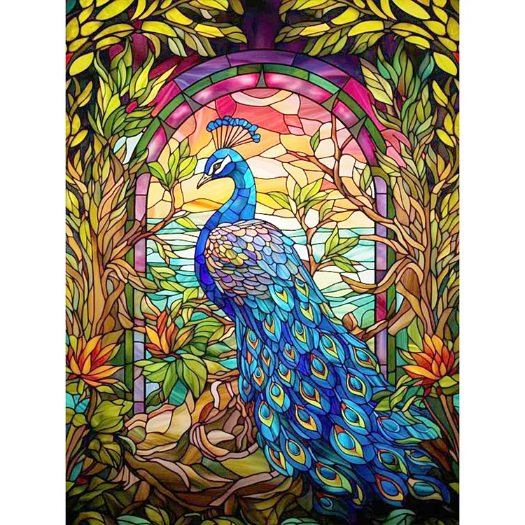 Peacock By The Lake 30*40CM (Canvas) Full Round Drill Diamond Painting gbfke