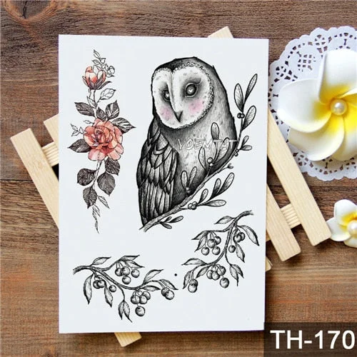 Waterproof Temporary Tattoo Stickers Rose Flowers Leaves Colorful Flash Tatto Sexy Arm Neck Body Art Fake Tattoos For Women Men