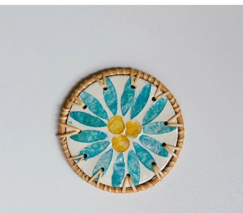 Casual Retro Flower Wood Placemat 1 Piece