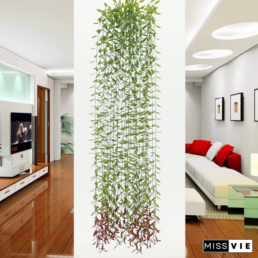 170/100 cm Artificial Willow Leaves Garland Faux Wreath Wedding Backdrop Home Wall Decor 10/8/5/4/2/1 pcs