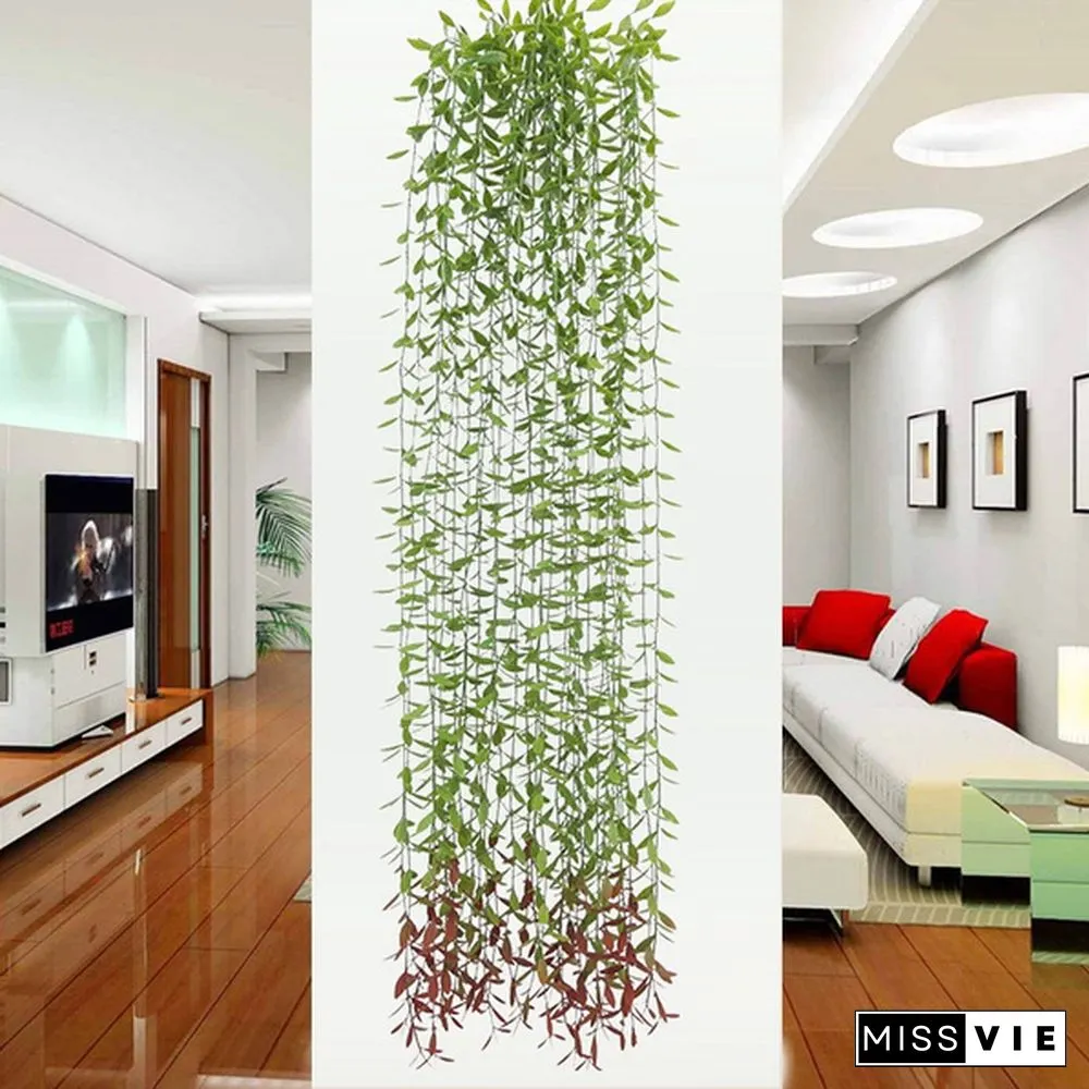 170/100 cm Artificial Willow Leaves Garland Faux Wreath Wedding Backdrop Home Wall Decor 10/8/5/4/2/1 pcs