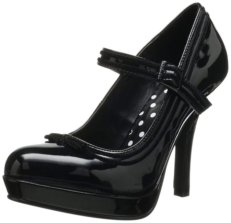 Black Polka Dot Insole Women's Mary Jane Pumps Vintage Heels |FSJ Shoes