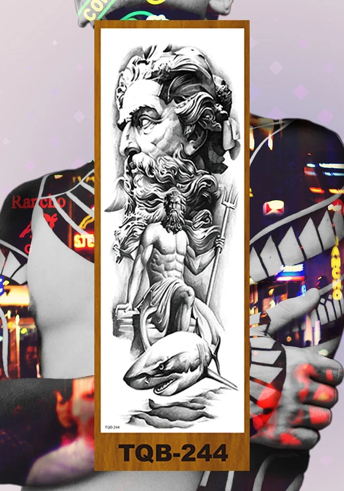 Full Flower Arm Temporary Tattoos Stickers Man Woman Girls Leg Fake Tatoo Lotus Buddhism Pray Cross Wing Drop Shipping DIY