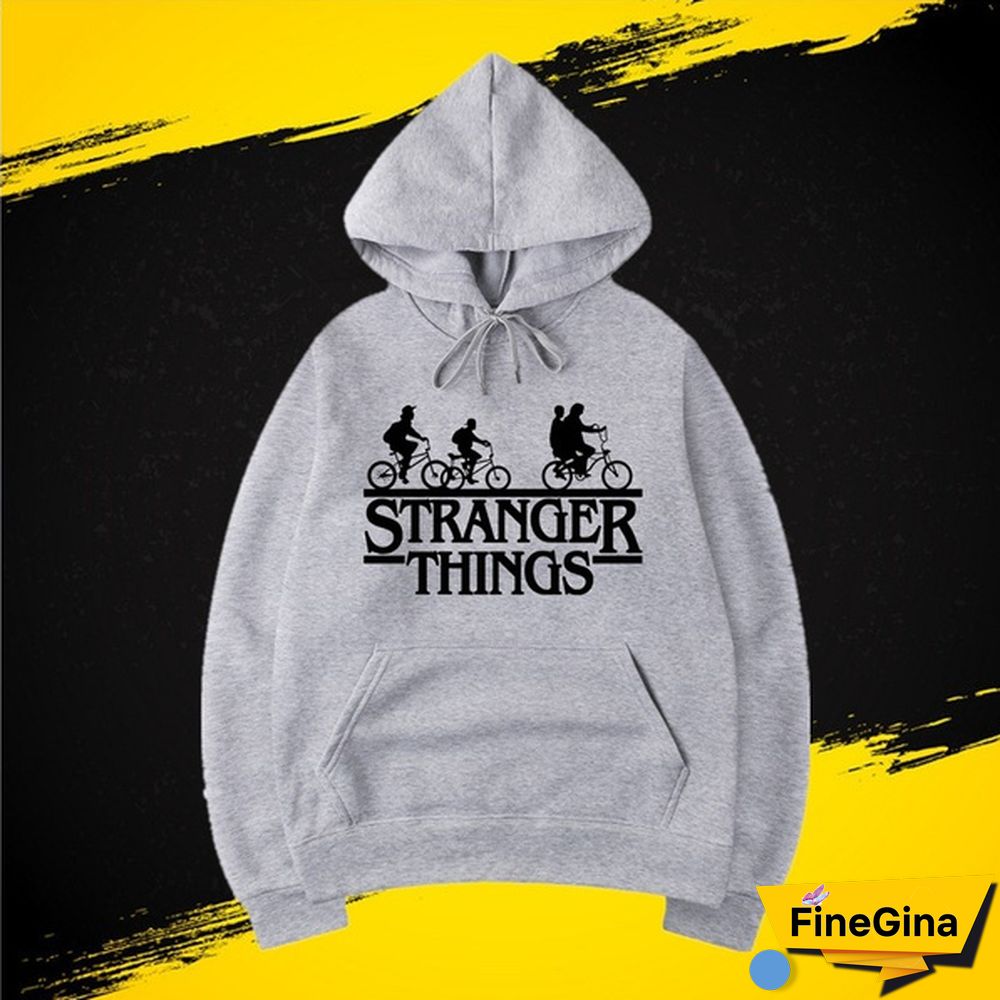 Fashionable Stranger Things Hooded Hoodies Trendy Men Women Oversized Pullover Sweatshirts