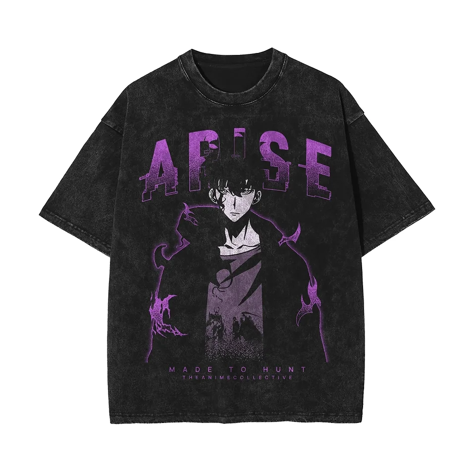 Solo Leveling Arise Printed Men's Washed T-Shirt