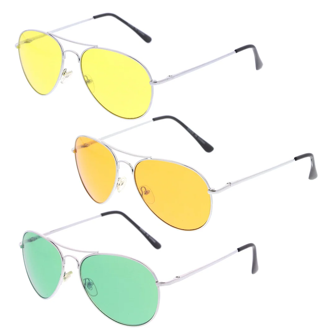 Classic Metal Frame Colored Teardrop Lens Aviator glasses 57mm