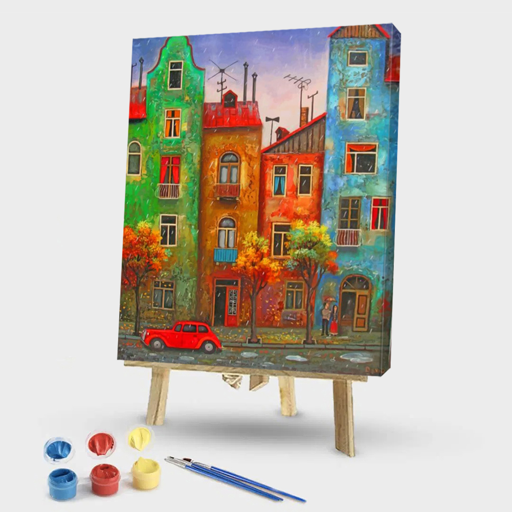 

40*50CM - Paint By Numbers - Rainy Street View, 501 Original