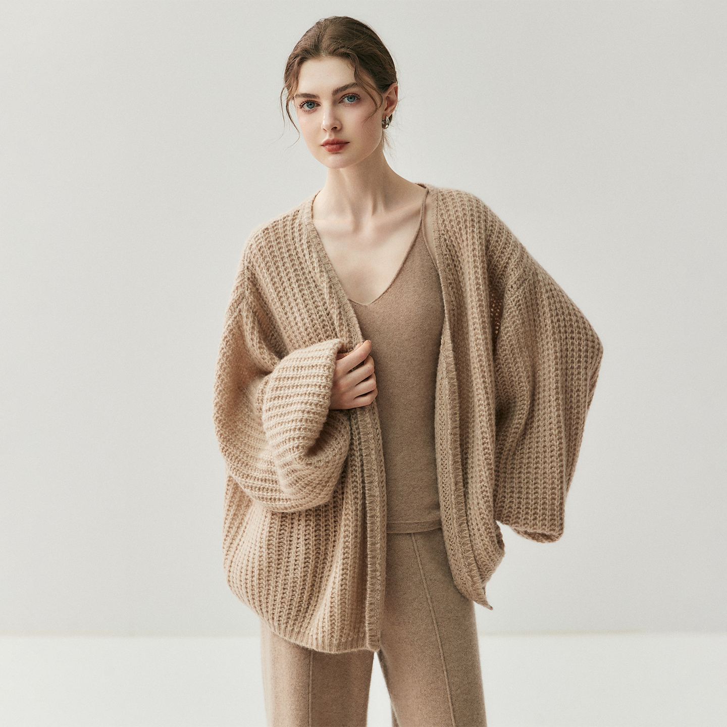 Women's Oversized Cashmere Cardigan REAL SILK LIFE