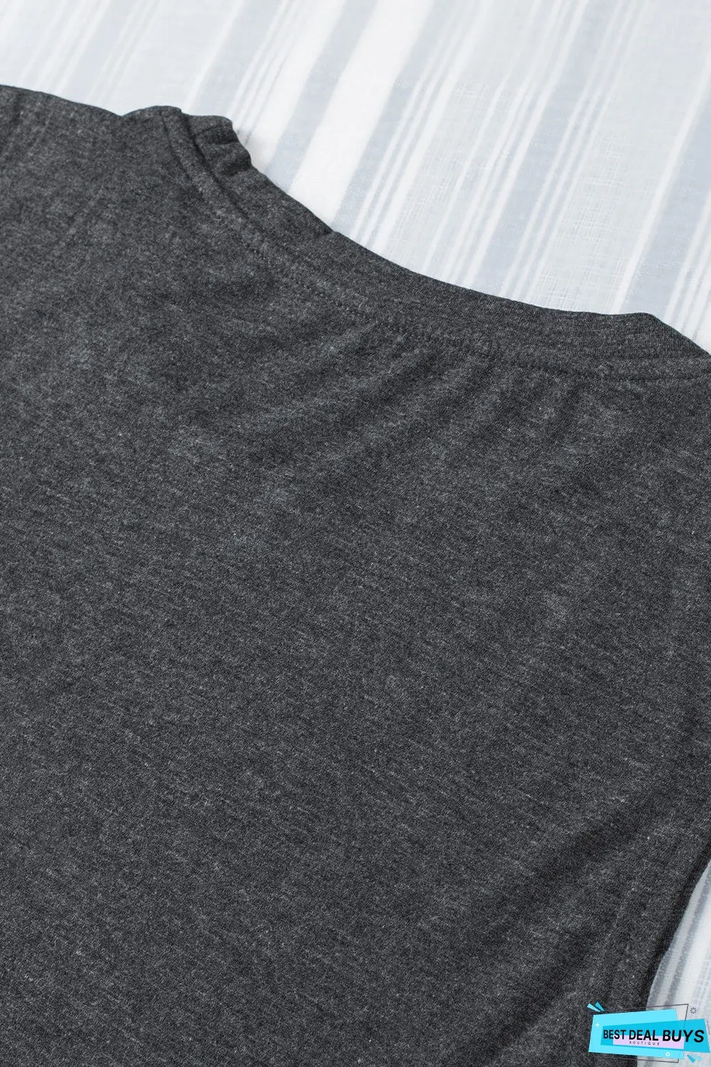 Solid Crew Neck Loose Tank Top