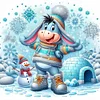 Winter Eeyore-11CT Stamped Cross Stitch 40*40cm/15.75*15.75in