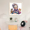 Sewing Old Lady-11CT Stamped Cross Stitch 40*40cm/15.75*15.75in tapestrymarket