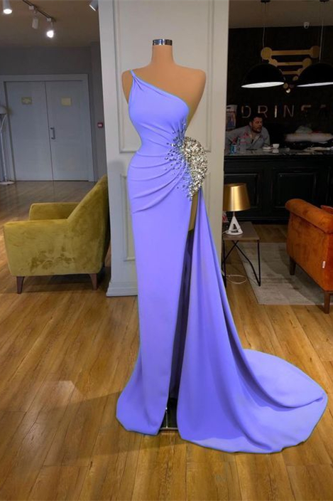 Bellasprom Long Prom Dress Mermaid With Beads Slit One Shoulder Bellasprom