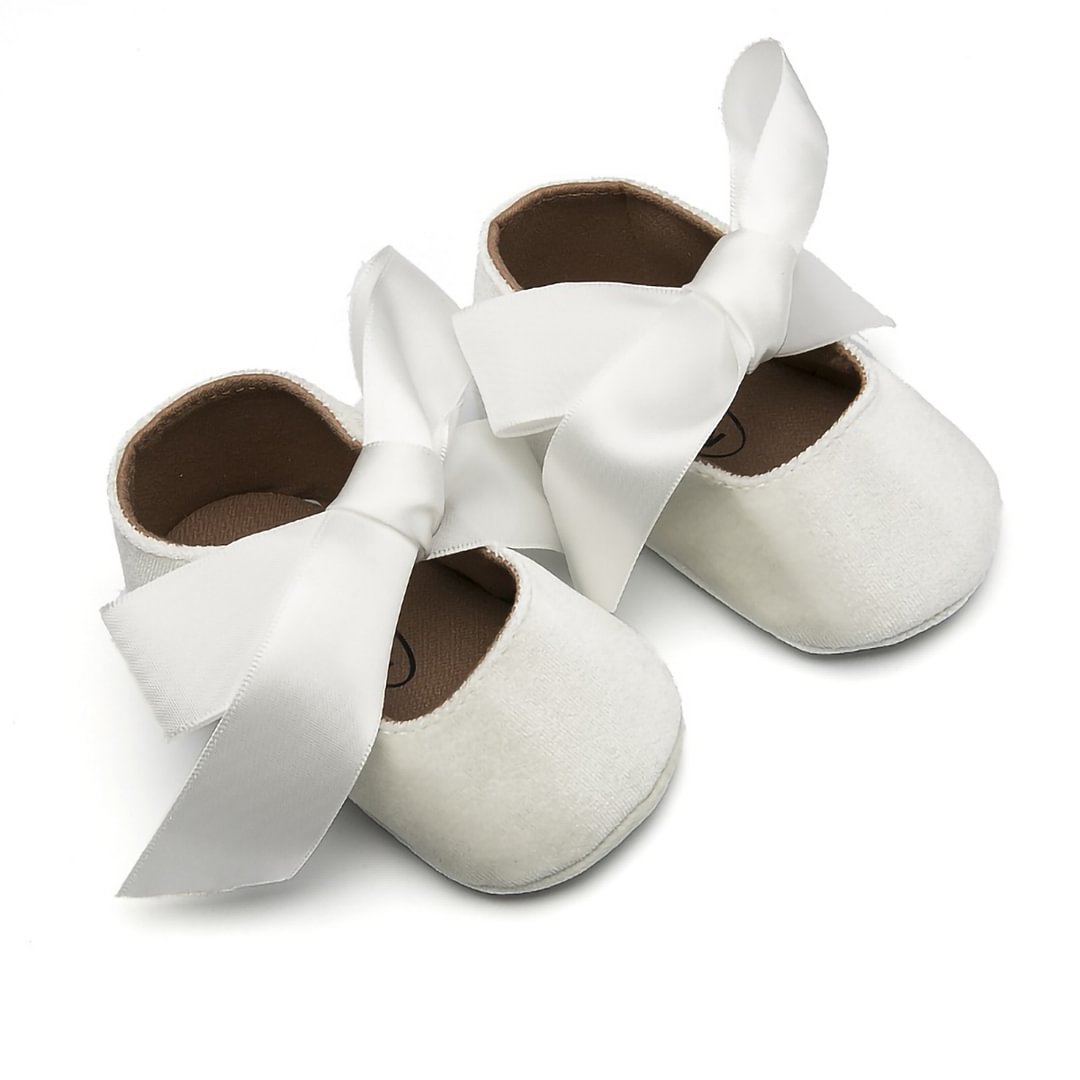 Letclo™ 2021 Lovely Butterfly-knot Non-slip Soft-sole Flat Cotton Rubber Toddler Infant First Walkers Girl Princess Baby Shoes  letclo Letclo