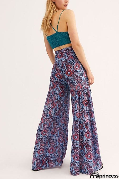 Print Belted Palazzo Pant