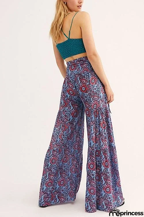 Print Belted Palazzo Pant