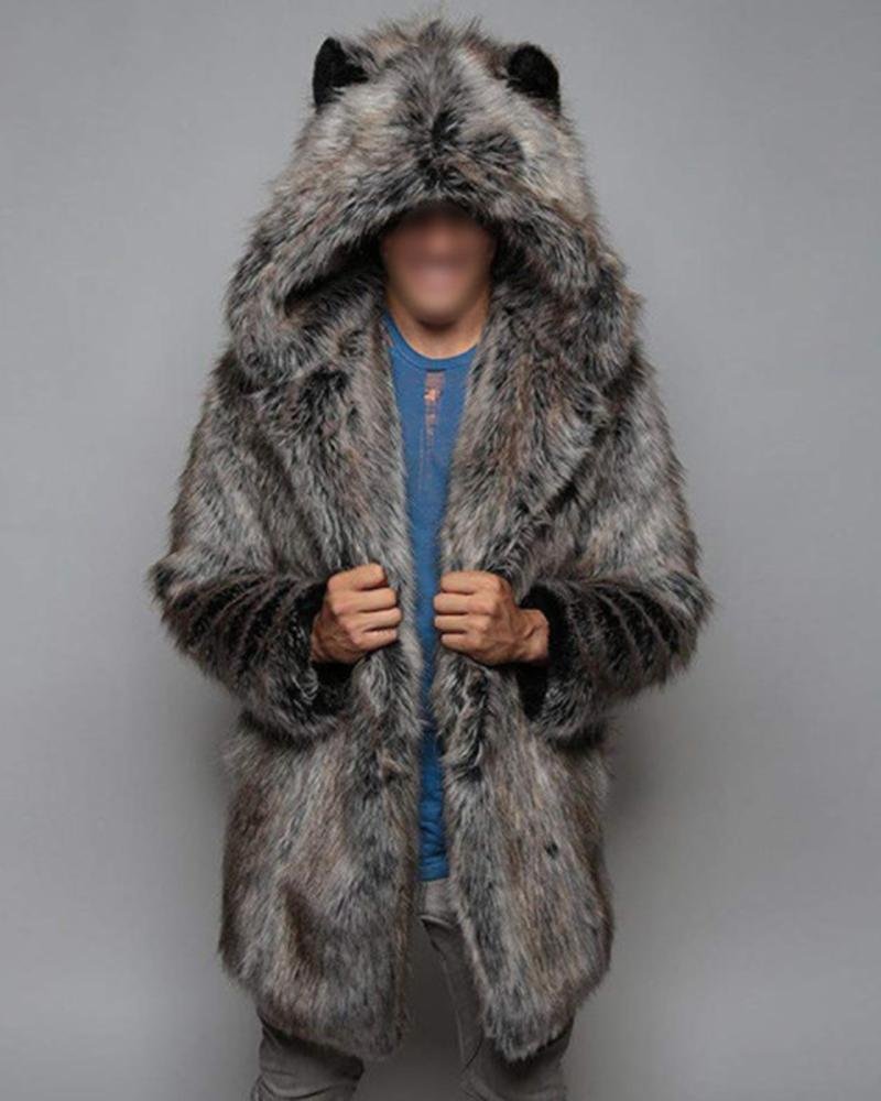 Men's Fur Long Jacket Coats-05