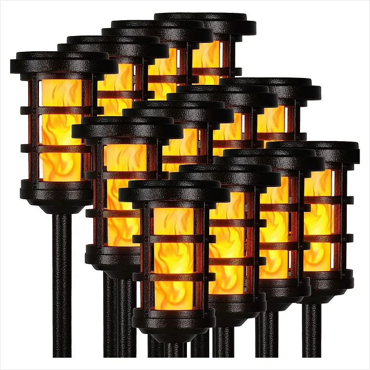GRAND PATIO Solar Landscape Lights Aluminum Heavy Duty, Torch Lights with Flickering Flame Waterproof Outdoor Pathway Decoration Lighting 