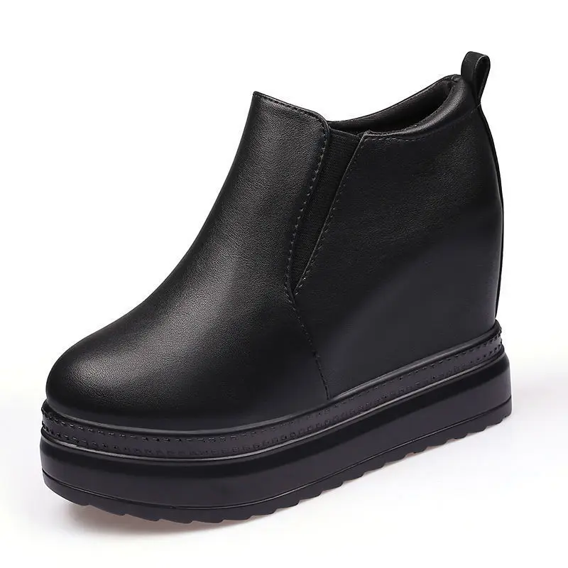 Women's Frosted Leather Shoes New Style British Fashion Spring 2025 Thick Bottomed Inner Heel Women's Sandals Flat Shoes Leather Shoes