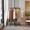 Circular Drying Rack with Wheels Display Hanging Clothes Rack for Clothing Store