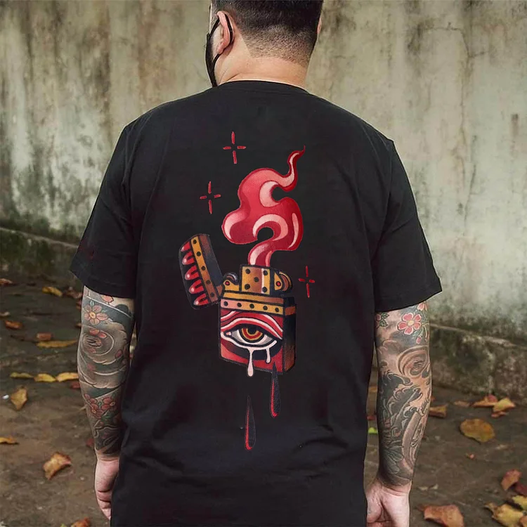 Red Fire Printed Men's T-shirt