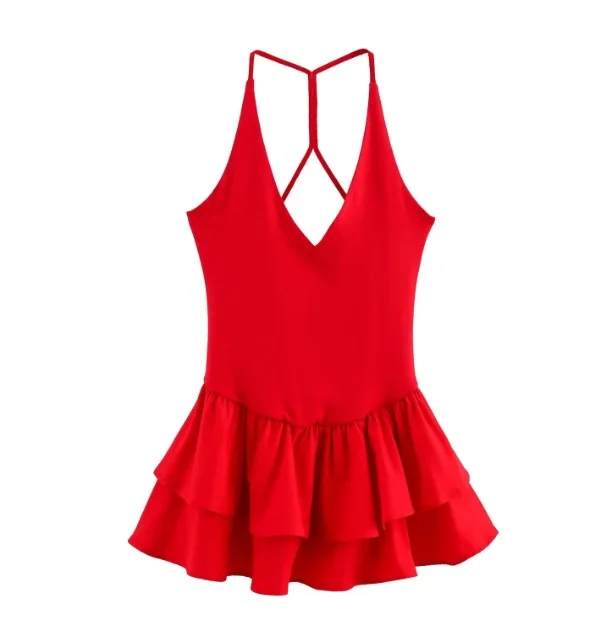 Nigikala Nigikala Women's Clothing Explosive Temperament Fashion Splicing Hanging Neck Dress