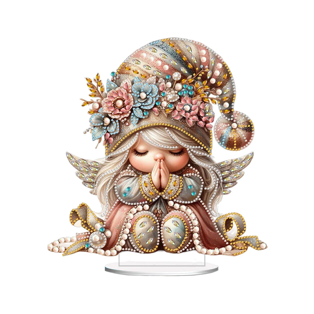 DIY Prayer Gnome Special Shape Acrylic Desktop Diamond Art Kits for Home Decor
