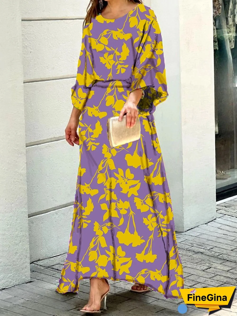 Ladies Spring Fashion Two Piece Sets Retro Long Sleeve O Neck Top + High Waist Long Skirt Suit Feminine Loose Printed Skirt Suit