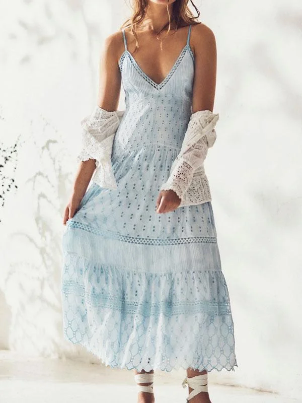 V neck maxi dress