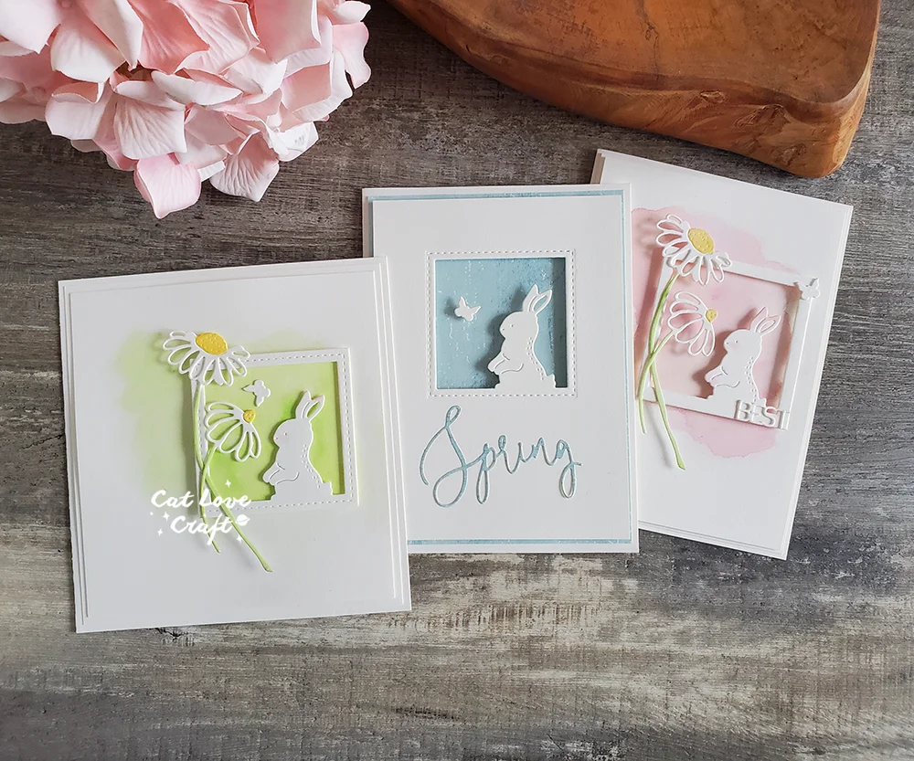 Nigikala Easter Rabbit Bunny Frame Metal Cutting Dies Scrapbooking Stencil Die Cuts Card Making DIY Craft Embossing New Dies