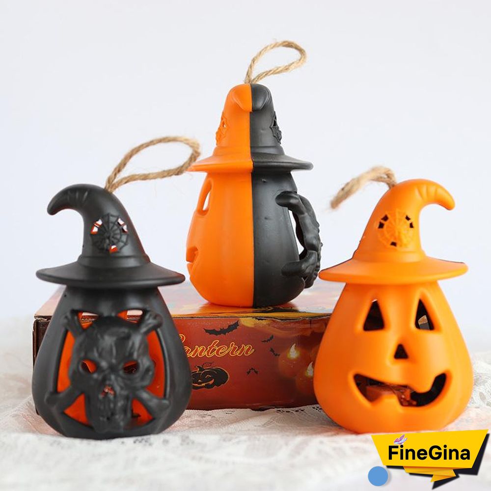 Skeleton Designed Halloween Gradient Color Pumpkin Lights