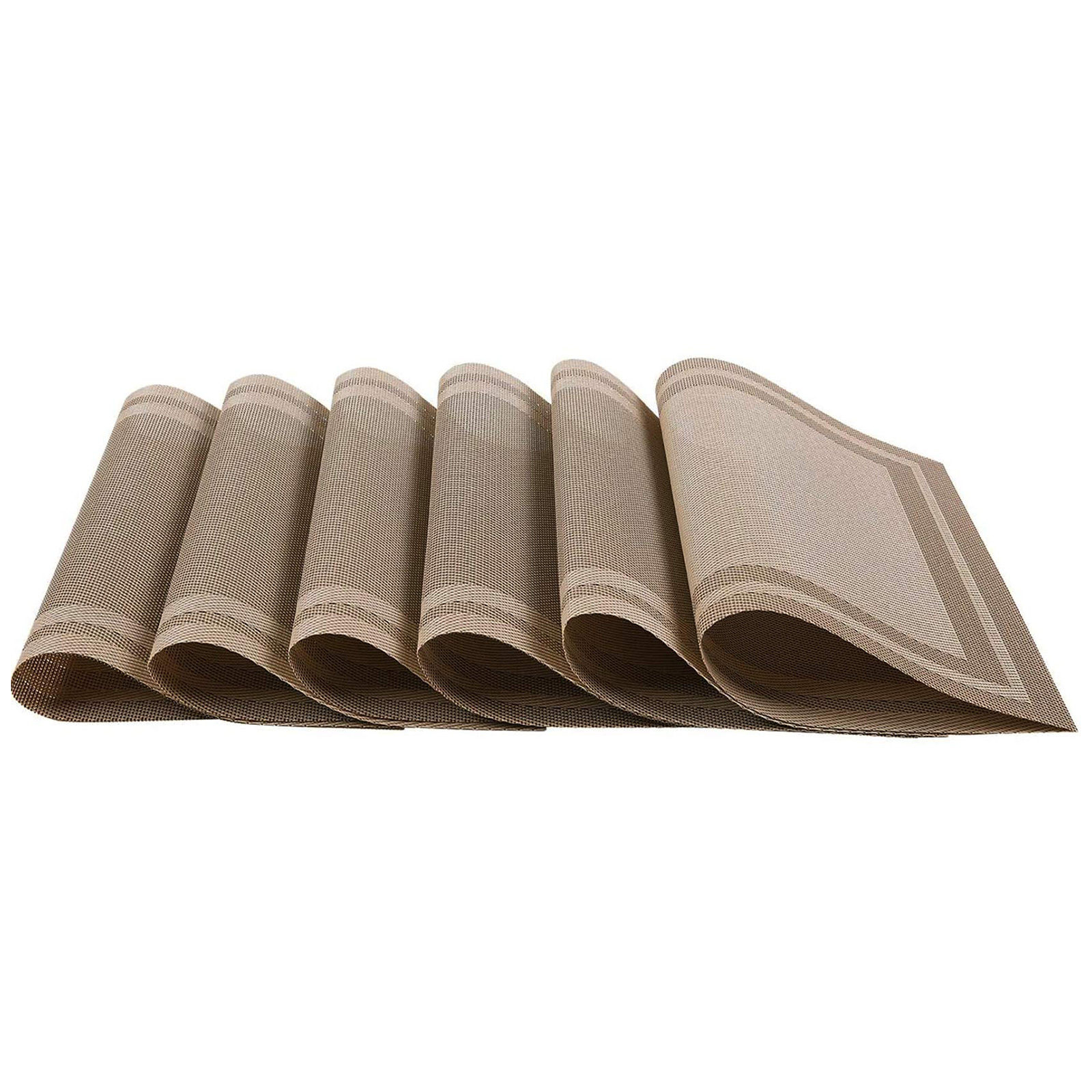 

Placemat Set of 6 Heat Resistant Washable Place Mat for Dining Table Decor, Dark grey, 501 Original