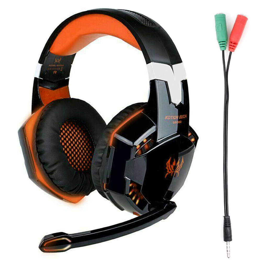 

KOTION EACH G2000 For PS4 X-BOX LED Microphone Gaming USB Wired Headphone, 501 Original