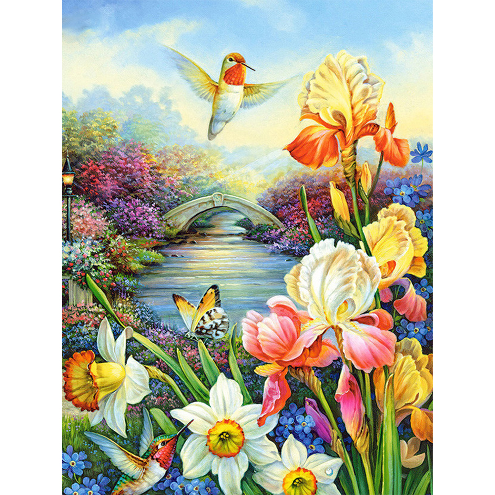 

40*50CM - Flowers - Square Drill Diamond Painting, 501 Original