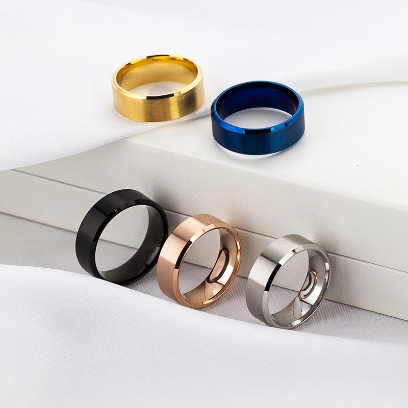 Minimalist Geometric Stainless Steel Plating Rings 1 Piece