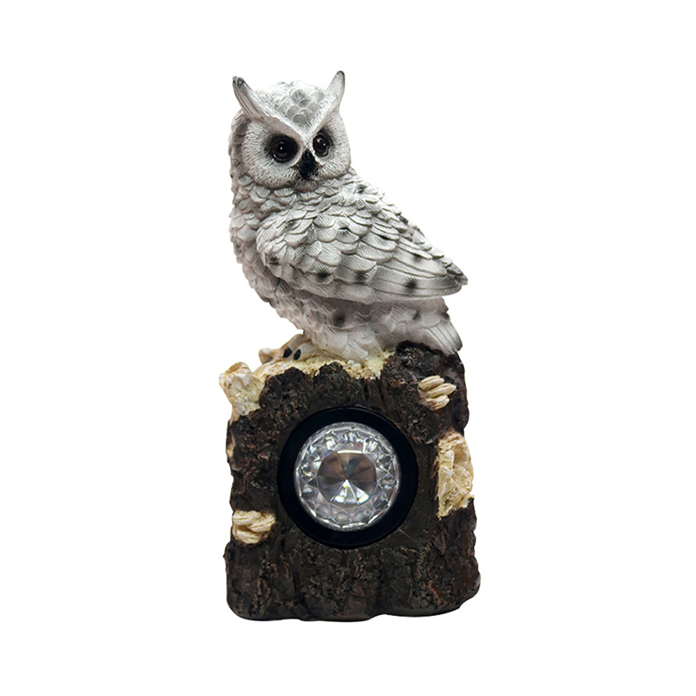 

Solar Owl Stump Statue LED Light Waterproof Resin Sculpture Figurine Lamp, 501 Original