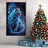 (40*70cm)Starry Night Cat - Round Partial AB Drill Diamond Painting