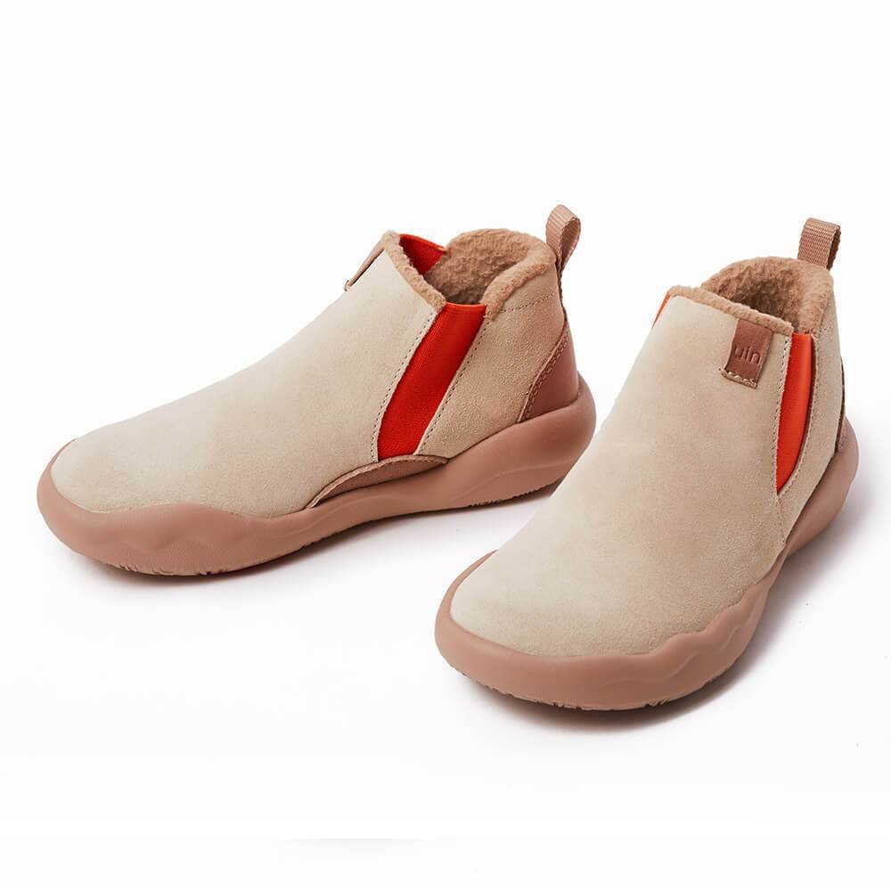 Granada Beige Cow Suede Boots Women