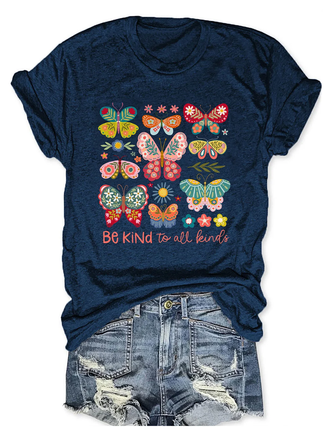 Be Kind To All Kinds Boho Floral T-shirt