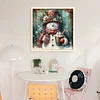 Snowman With Dessert-11CT Stamped Cross Stitch 45*45cm/17.72*17.72in