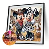 Mickey et minnie mouse en tacheté cowboy-plein diamant rond peinture-40 * 40cm