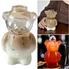 Cute Bear Glass Cup Cartoon Bear Shaped Coffee Mug Beverage Glasses (No Straw)