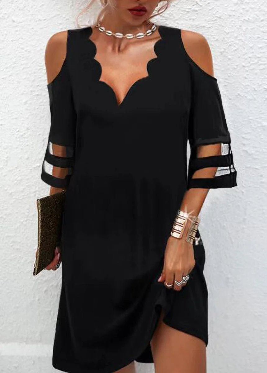 Print Lace Off the Shoulder Dress
